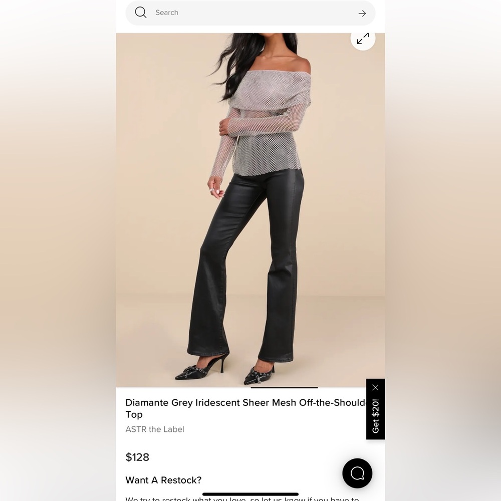 ASTR Glittering Mesh Top holiday blouse